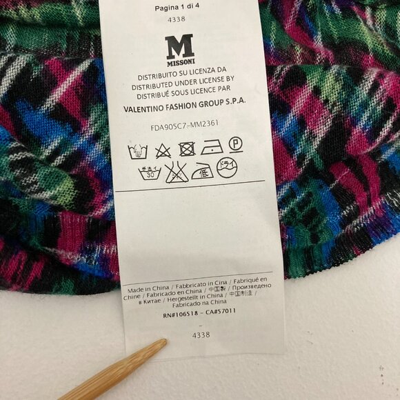 M Missoni Multicolor Patterned Top Size M Viscose Wool Long Sleeve Lightweight - Picture 9 of 12